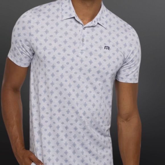 NWT Travis Mathew Atole Heather Light Gray Golf Polo Size XL - Picture 2 of 3
